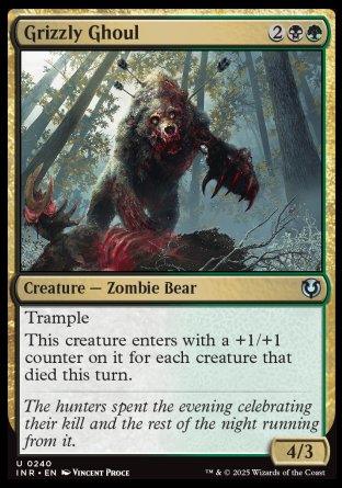 (240) Magic The Gathering Innistrad Remastered Single: Grizzly Ghoul Holo Uncommon