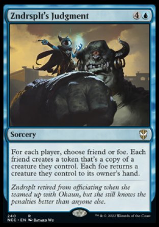 (240) Magic The Gathering Commander: Streets of New Capenna Single: Zndrsplt's Judgment  Rare