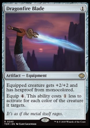 (240) Magic The Gathering Tarkir: Dragonstorm: Promos Single: Dragonfire Blade (V.2)  Holo Rare