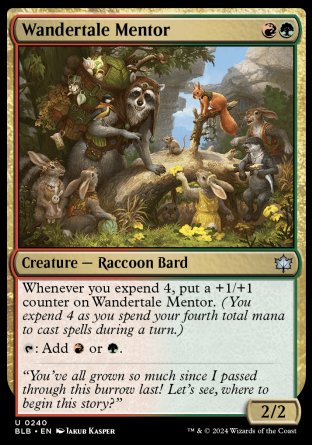 (240) Magic The Gathering Bloomburrow Single: Wandertale Mentor  Uncommon