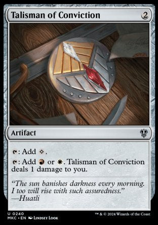 (240) Magic The Gathering Commander: Murders at Karlov Manor Single: Talisman of Conviction  Uncommon