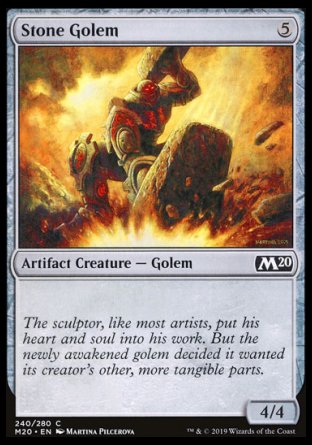 (240/280) Magic The Gathering Core 2020 Single: Stone Golem Holo Common