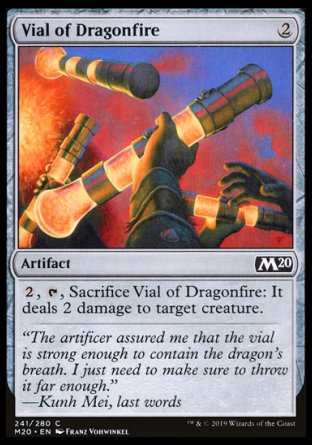 (241/280) Magic The Gathering Core 2020 Single: Vial of Dragonfire Holo Common