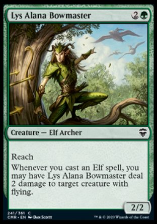 (241/361) Magic The Gathering Commander Legends Single: Lys Alana Bowmaster Holo Common
