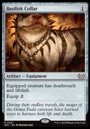 (241) Magic The Gathering Commander: Duskmourn: House of Horror Single: Basilisk Collar  Rare