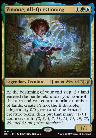 (241) Magic The Gathering Duskmourn: House of Horror Single: Zimone, All-Questioning Holo Rare