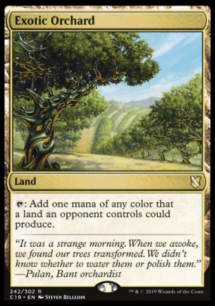 (242) Magic The Gathering Commander 2019 Single: Exotic Orchard  Rare