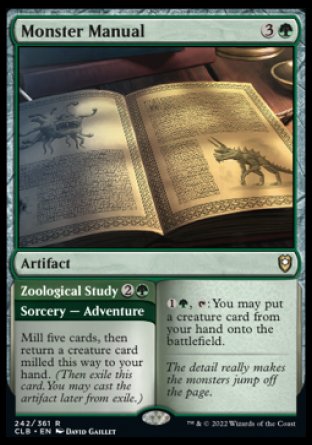 (242) Magic The Gathering Commander Legends: Battle for Baldur's Gate Single: Monster Manual // Zoological Study  Rare