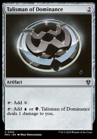 (242) Magic The Gathering Commander: Murders at Karlov Manor Single: Talisman of Dominance  Uncommon
