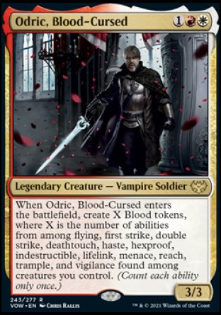 (243) Magic The Gathering Innistrad: Crimson Vow Single: Odric, Blood-Cursed Holo Rare
