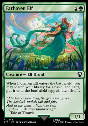 (243) Magic The Gathering Commander: The Lord of the Rings: Tales of Middle-earth Single: Farhaven Elf  Common