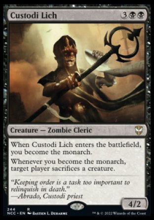 (244) Magic The Gathering Commander: Streets of New Capenna Single: Custodi Lich  Rare