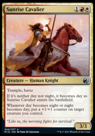(244) Magic The Gathering Innistrad: Midnight Hunt Single: Sunrise Cavalier Holo Uncommon