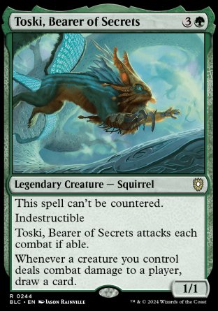 (244) Magic The Gathering Commander: Bloomburrow Single: Toski, Bearer of Secrets  Rare