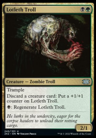 (245) Magic The Gathering Double Masters 2022 Single: Lotleth Troll Holo Uncommon