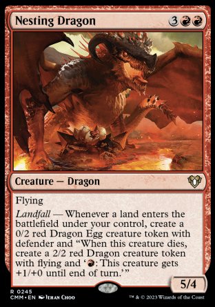 (245) Magic The Gathering Commander Masters Single: Nesting Dragon Holo Rare