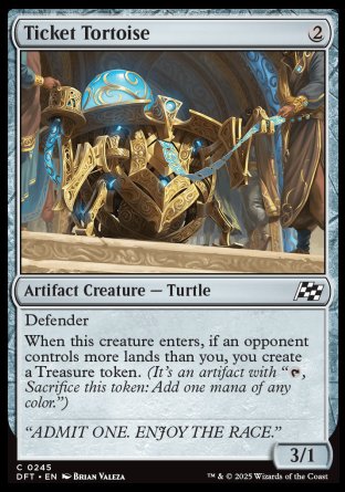 (245) Magic The Gathering Aetherdrift Single: Ticket Tortoise  Common