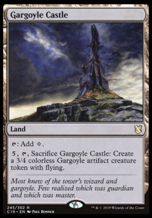 (245) Magic The Gathering Commander 2019 Single: Gargoyle Castle  Rare