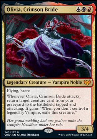(245) Magic The Gathering Innistrad: Crimson Vow Single: Olivia, Crimson Bride Holo Mythic