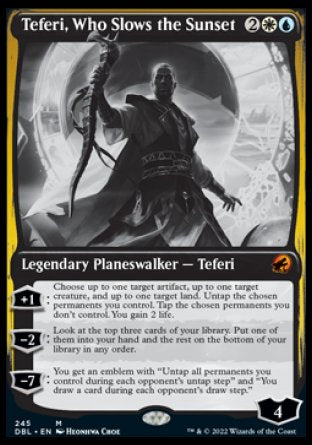 (245) Magic The Gathering Innistrad: Double Feature Single: Teferi, Who Slows the Sunset Holo Mythic