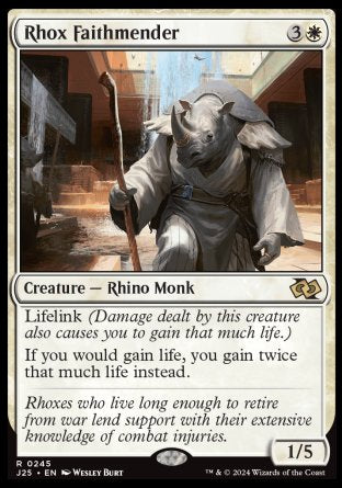 (245) Magic The Gathering Foundations Jumpstart Single: Rhox Faithmender  Rare