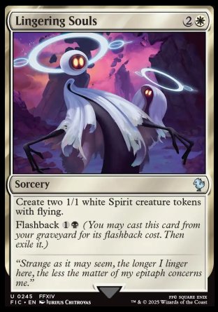 (245) Magic The Gathering Commander: Magic: The Gathering - FINAL FANTASY: Collector's Edition Single: Lingering Souls Holo Uncommon