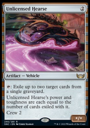 (246) Magic The Gathering Streets of New Capenna Single: Unlicensed Hearse Holo Rare