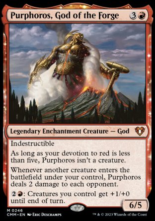 (246) Magic The Gathering Commander Masters Single: Purphoros, God of the Forge Holo Mythic