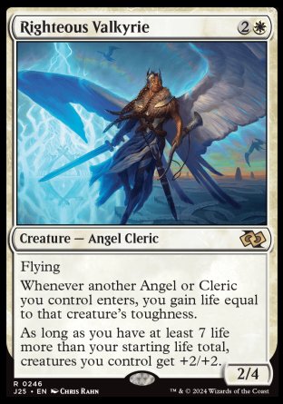 (246) Magic The Gathering Foundations Jumpstart Single: Righteous Valkyrie  Rare