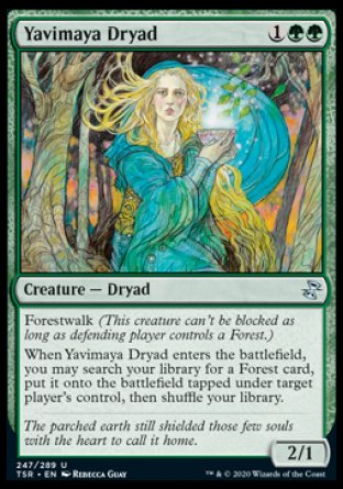 (247/289) Magic The Gathering Time Spiral Remastered Single: Yavimaya Dryad Holo Uncommon