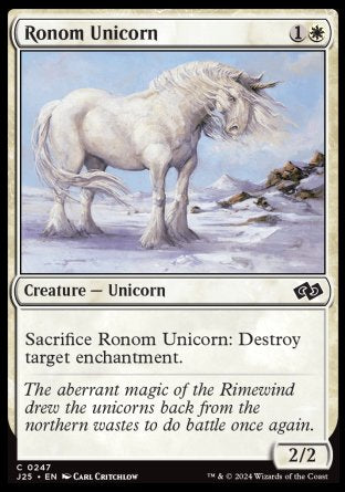 (247) Magic The Gathering Foundations Jumpstart Single: Ronom Unicorn  Common