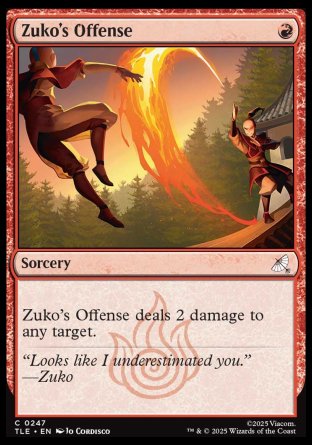 (247) Magic The Gathering Magic: The Gathering | Avatar: The Last Airbender: Eternal Single: Zuko's Offense (V.1)  Common