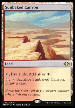 (247/254) Magic The Gathering Modern Horizons Single: Sunbaked Canyon Holo Rare