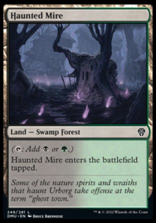 (248) Magic The Gathering Dominaria United Single: Haunted Mire  Common