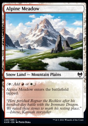 (248/285) Magic The Gathering Kaldheim Single: Alpine Meadow Holo Common