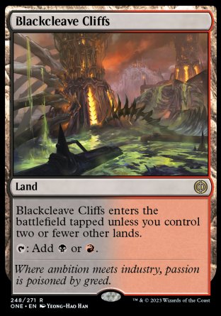 (248) Magic The Gathering Phyrexia: All Will Be One Single: Blackcleave Cliffs Holo Rare