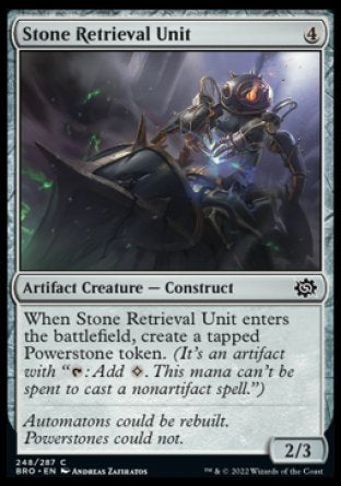(248) Magic The Gathering The Brothers' War Single: Stone Retrieval Unit Holo Common