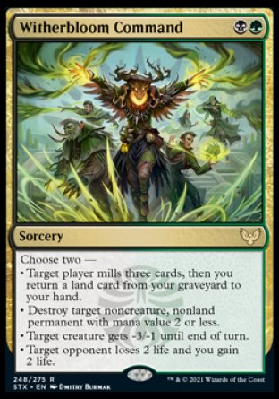 (248) Magic The Gathering Strixhaven: School of Mages Single: Witherbloom Command  Rare