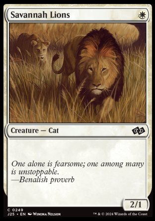 (249) Magic The Gathering Foundations Jumpstart Single: Savannah Lions  Common
