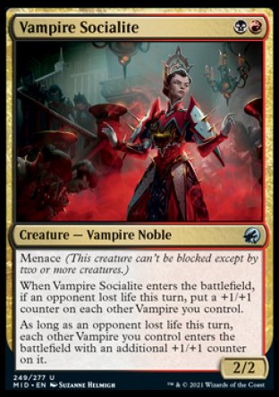 (249) Magic The Gathering Innistrad: Midnight Hunt Single: Vampire Socialite Holo Uncommon