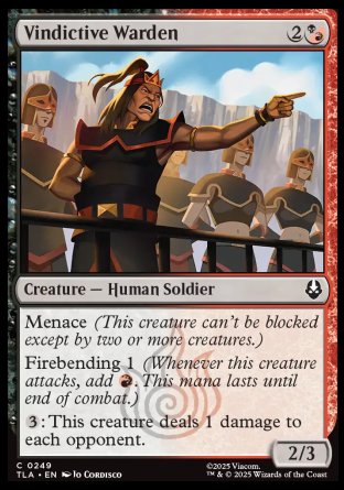 (249) Magic The Gathering Magic: The Gathering | Avatar: The Last Airbender Single: Vindictive Warden  Common