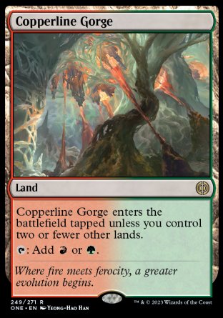 (249) Magic The Gathering Phyrexia: All Will Be One Single: Copperline Gorge Holo Rare
