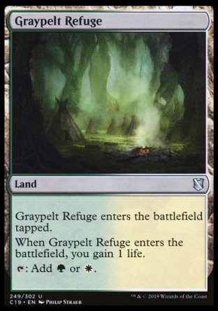 (249) Magic The Gathering Commander 2019 Single: Graypelt Refuge  Uncommon