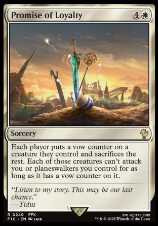 (249) Magic The Gathering Commander: Magic: The Gathering - FINAL FANTASY Single: Promise of Loyalty  Rare