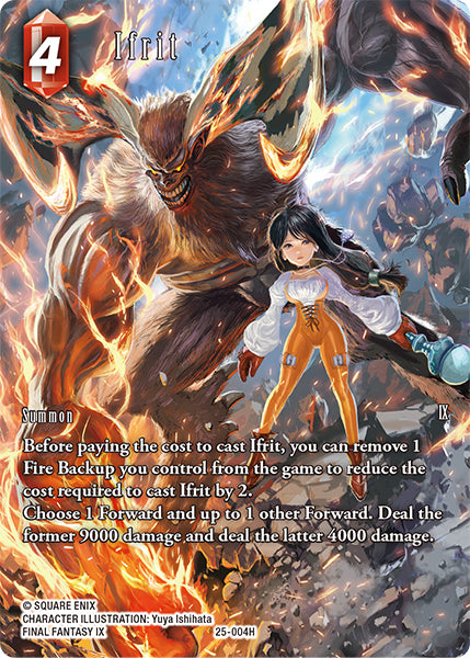 (004) Final Fantasy TCG Tears of the Planet Single: Ifrit (25-004) (V.2) Holo Hero