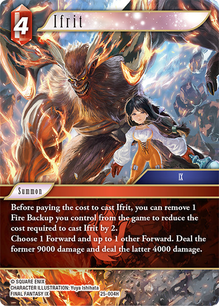 (004) Final Fantasy TCG Tears of the Planet Single: Ifrit (25-004) (V.1) Holo Hero