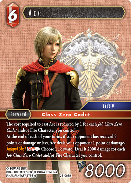 (005) Final Fantasy TCG Tears of the Planet Single: Ace (25-005) Holo Hero