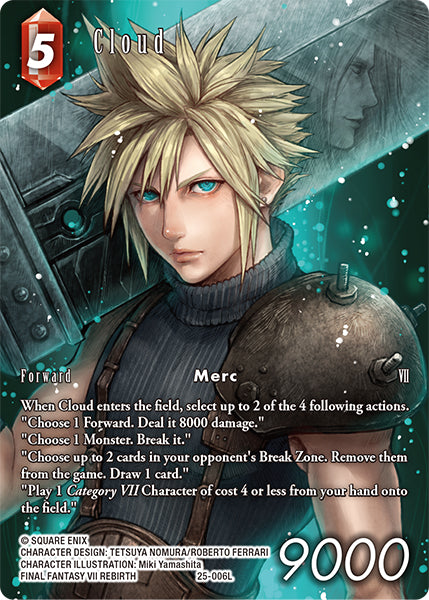 (006) Final Fantasy TCG Tears of the Planet Single: Cloud (25-006) (V.2) Holo Legend
