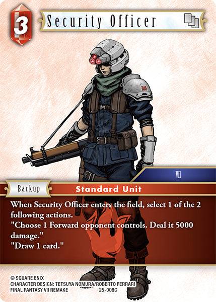 (008) Final Fantasy TCG Tears of the Planet Single: Security Officer (25-008)  Common