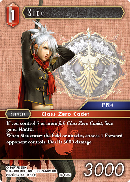 (009) Final Fantasy TCG Tears of the Planet Single: Sice (25-009) Holo Common